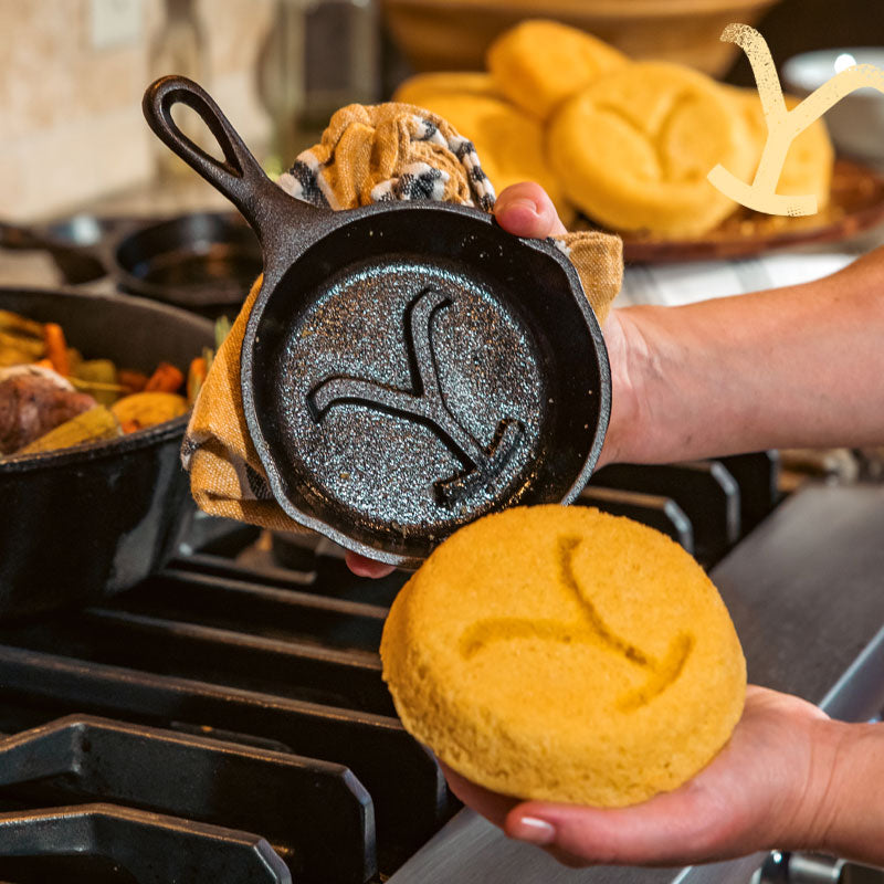 Yellowstone? 5 Inch Seasoned Cast Iron Power Y Mini Skillet - Image 3