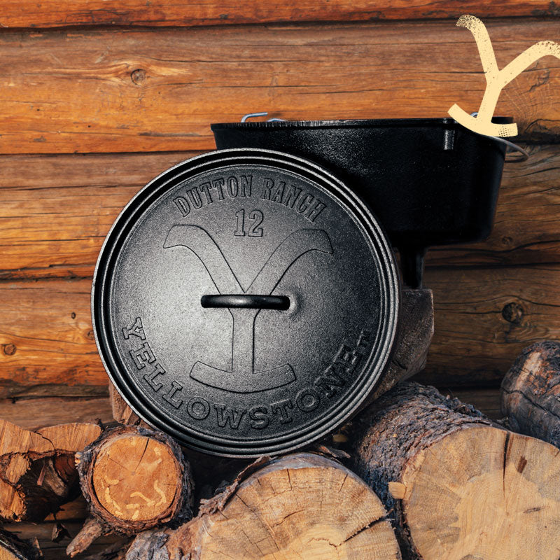 Yellowstone? 12 Inch / 8 Quart Seasoned Cast Iron Deep Camp Dutch Oven - Image 12